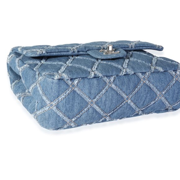 Chanel Blue Quilted Denim Medium Single Flap Bag - Picture 7 of 8